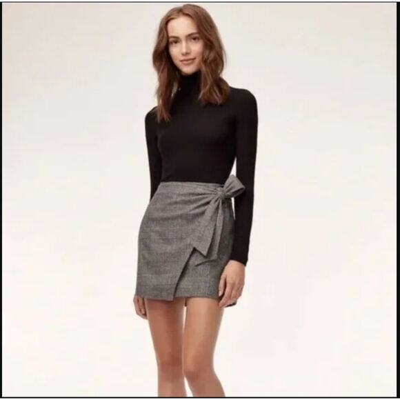 Wilfred Aritzia Dorine Wool Blend Faux Wrap Skirt - Picture 1 of 5